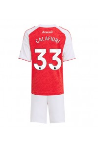 Arsenal Riccardo Calafiori #33 Jalkapallovaatteet Lasten Kotipeliasu 2025-26 Lyhythihainen (+ Lyhyet housut)
